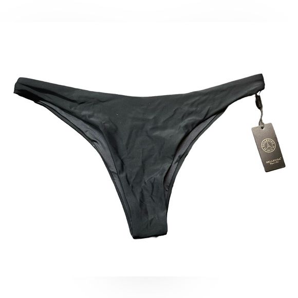 RELLECIGA black cheeky Brazilian Cut low rise front Sexy thong Bikini Bottom NWT - Picture 2 of 8